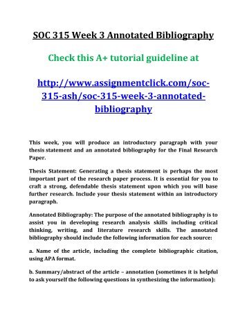 annotated bibliography for research paper