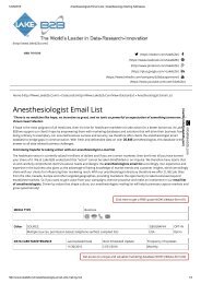 Anesthesiology Email Addresses