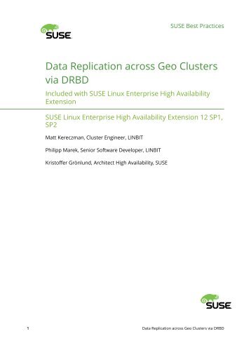 Data Replication across Geo Clusters via DRBD