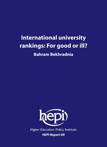 International university rankings For good or ill?