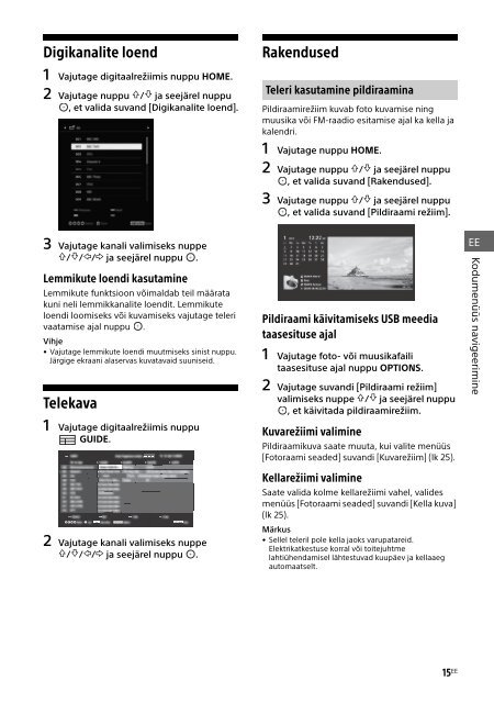 Sony KDL-48R553C - KDL-48R553C Istruzioni per l'uso Estone