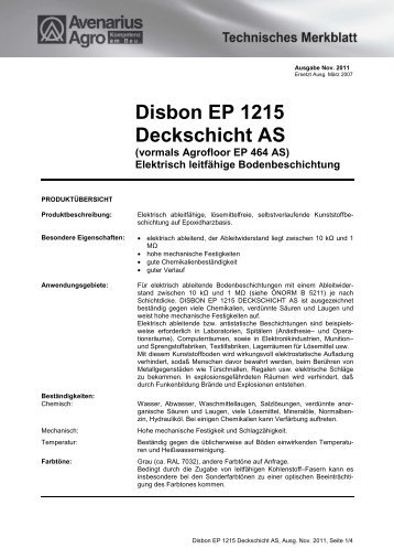 Disbon EP 1215 Deckschicht AS (vormals ... - Avenarius-Agro