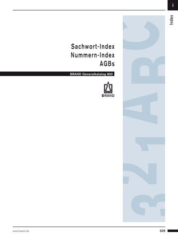 Sachwort-Index Nummern-Index AGBs - Brand