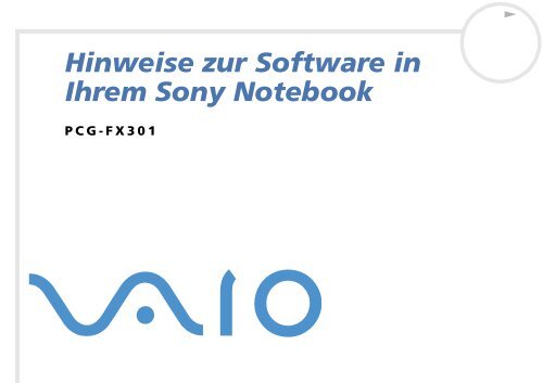 Sony PCG-FX301 - PCG-FX301 Manuale software Tedesco