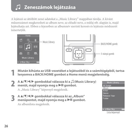 Sony NWZ-A829 - NWZ-A829 Istruzioni per l'uso Ungherese