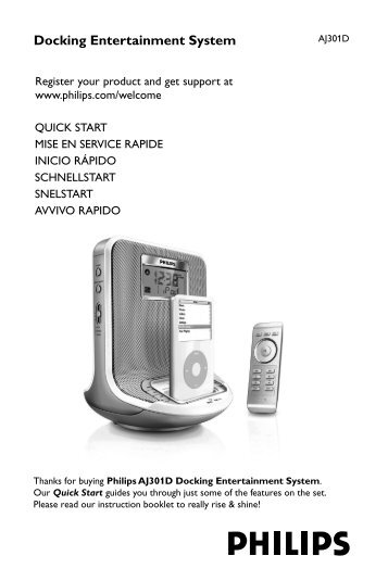 Philips Radio-rÃ©veil pour iPod - Guide de mise en route - DEU