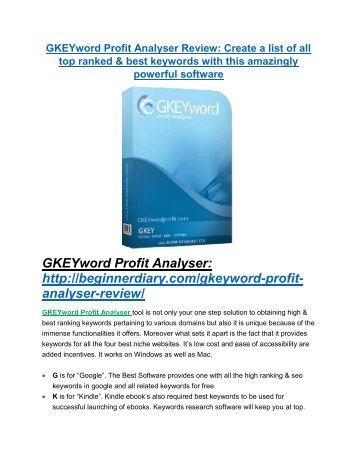 GKEYword Profit Analyser review and sneak peek demo