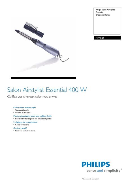 Philips Salon Airstylist Essential Brosse soufflante - Fiche Produit - FRA