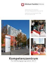Klinikum Frankfurt Höchst: Kompetenzzentrum Fortbildungsprogramm 2017
