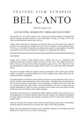 1 Bel Canto synopsis