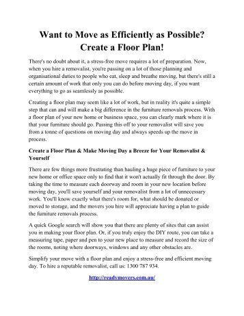 Want to Move as Efficiently as Possible? Create a Floor Plan!