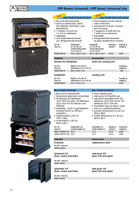 thermohauser Speisentransport