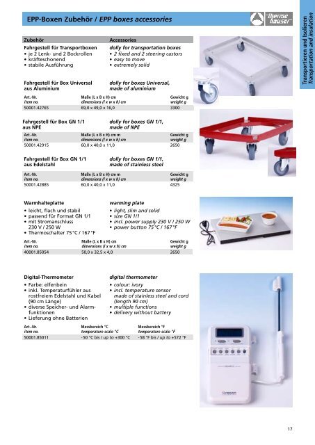 thermohauser Speisentransport