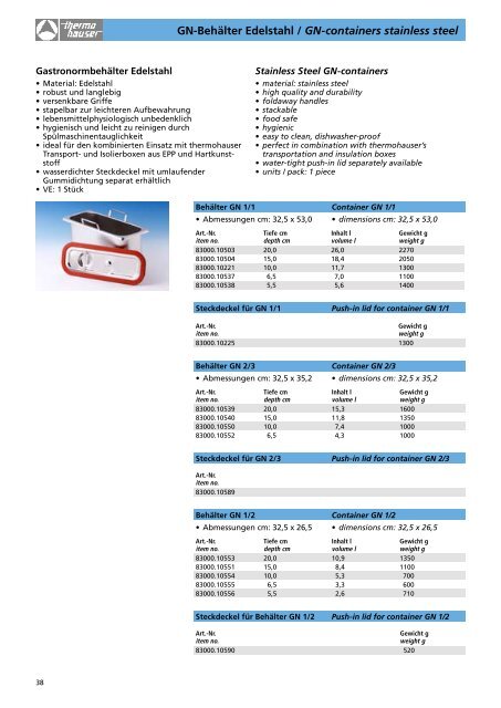 thermohauser Speisentransport