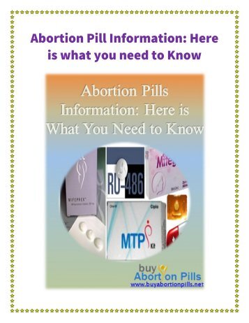 Abortion Pill Information Here is what you need to Know