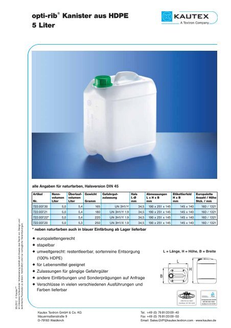 BEHÄLTER PROGRAMM - Kautex-Textron