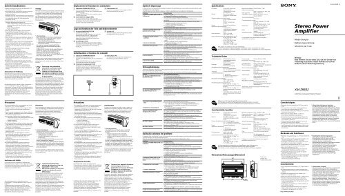 Sony XM-ZR602 - XM-ZR602 Istruzioni per l'uso Francese