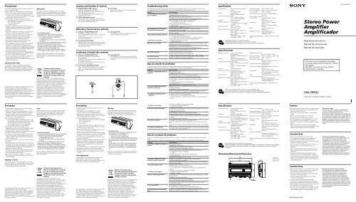 Sony XM-ZR602 - XM-ZR602 Istruzioni per l'uso Spagnolo
