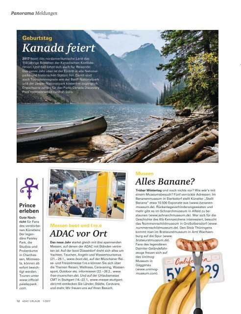 ADAC Urlaub Januar-Ausgabe 2017, Baden Württemberg