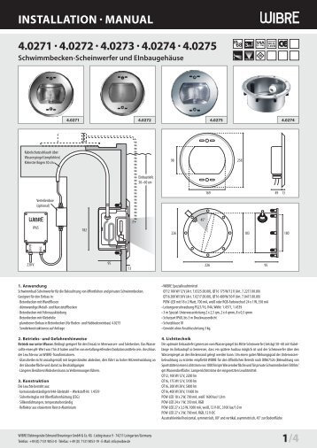 InstallatIon · Manual 4.0271 · 4.0272 - Wibre Elektrogeräte Edmund ...
