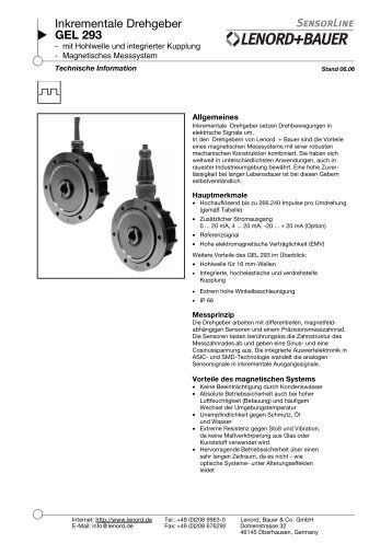 Inkrementale Drehgeber GEL 293 - Lenord + Bauer