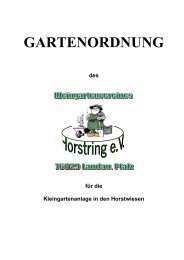 GARTENORDNUNG - Kleingarten im Horst, Landau/Pfalz