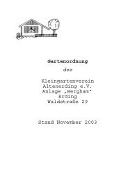 Die Gartenordnung - Kleingartenverein Altenerding e.V.