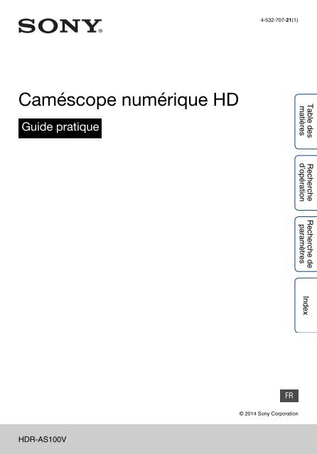 Sony HDR-AS100VB - HDR-AS100VB Guida all&rsquo;uso Francese