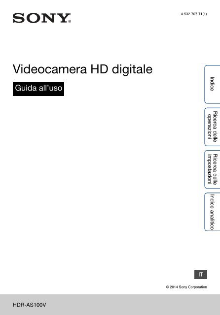 Sony HDR-AS100VB - HDR-AS100VB Guida all&rsquo;uso