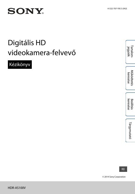 Sony HDR-AS100VB - HDR-AS100VB Guida all&rsquo;uso Ungherese