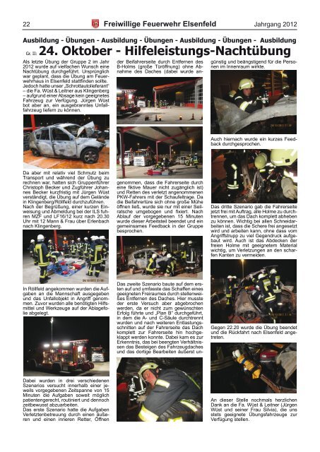 Freiwillige Feuerwehr Elsenfeld Jahresbericht 2012