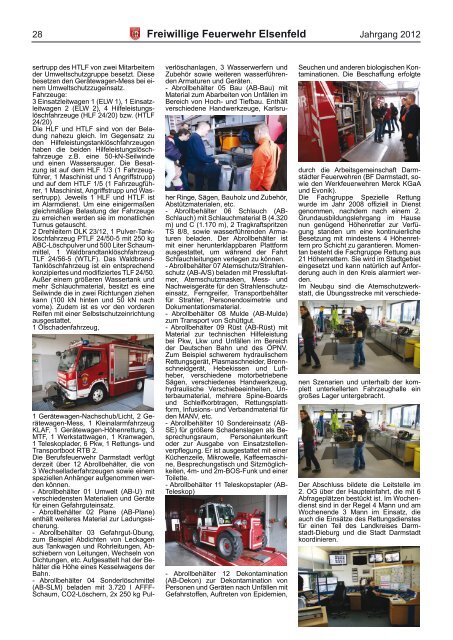 Freiwillige Feuerwehr Elsenfeld Jahresbericht 2012