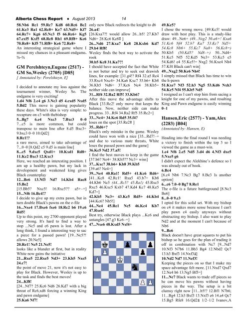 Alberta Chess Report