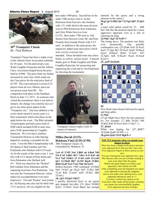 Alberta Chess Report