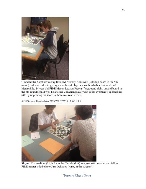 Toronto Chess News