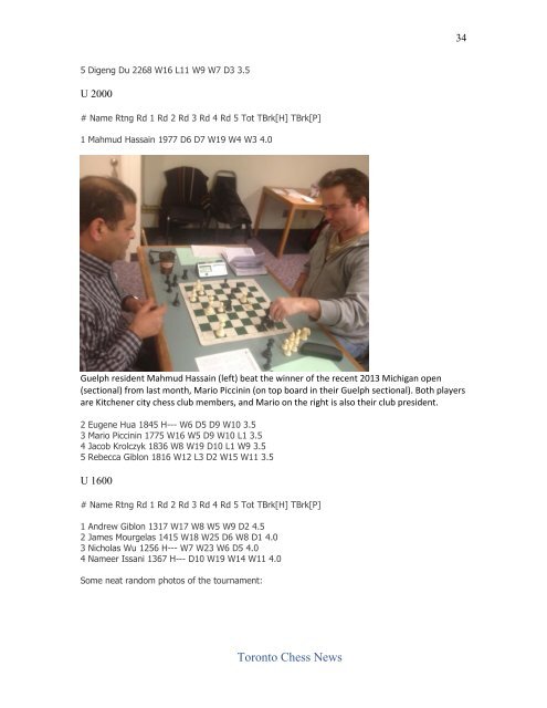 Toronto Chess News