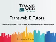 University of Phoenix Online Tutoring : Transwebetutors