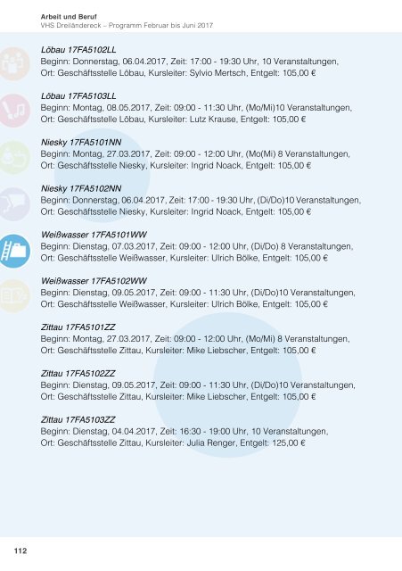 Programm Frühjahr 2017 - Volkshochschule Dreiländereck