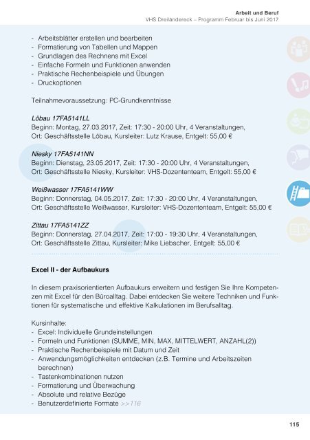 Programm Frühjahr 2017 - Volkshochschule Dreiländereck