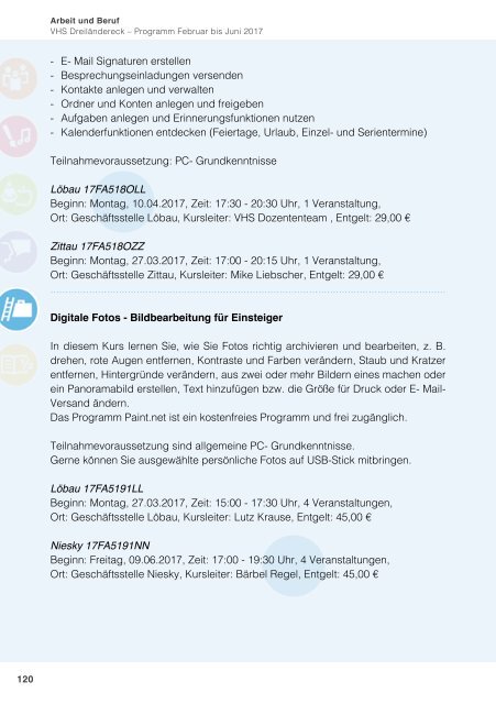 Programm Frühjahr 2017 - Volkshochschule Dreiländereck