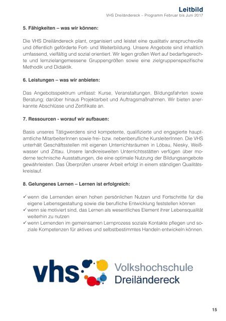 Programm Frühjahr 2017 - Volkshochschule Dreiländereck