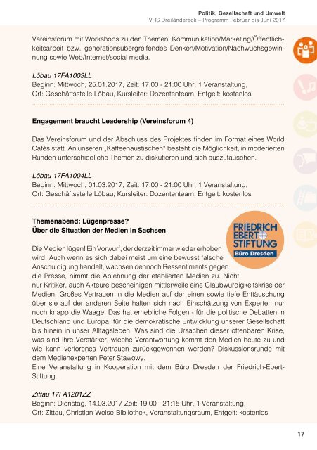 Programm Frühjahr 2017 - Volkshochschule Dreiländereck