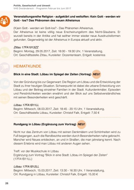 Programm Frühjahr 2017 - Volkshochschule Dreiländereck