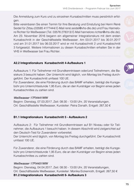 Programm Frühjahr 2017 - Volkshochschule Dreiländereck