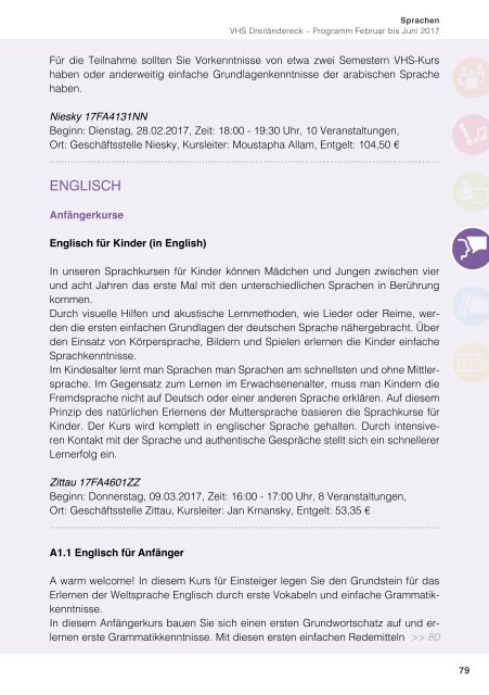 Programm Frühjahr 2017 - Volkshochschule Dreiländereck