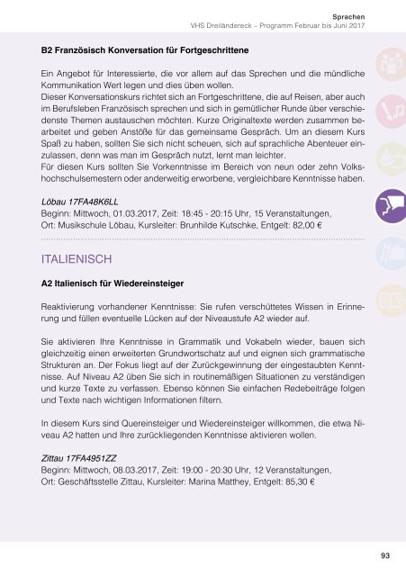 Programm Frühjahr 2017 - Volkshochschule Dreiländereck