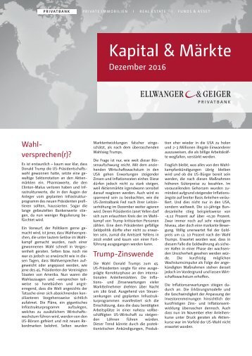 Kapital & Märkte: Ausgabe November 2016