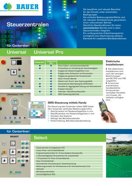 Bauer Prospekt Beregnung Linestar Centerstar - Lagerhaus