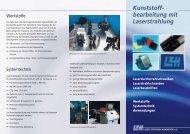 Kunststoff- bearbeitung mit Laserstrahlung - Laser Zentrum ...