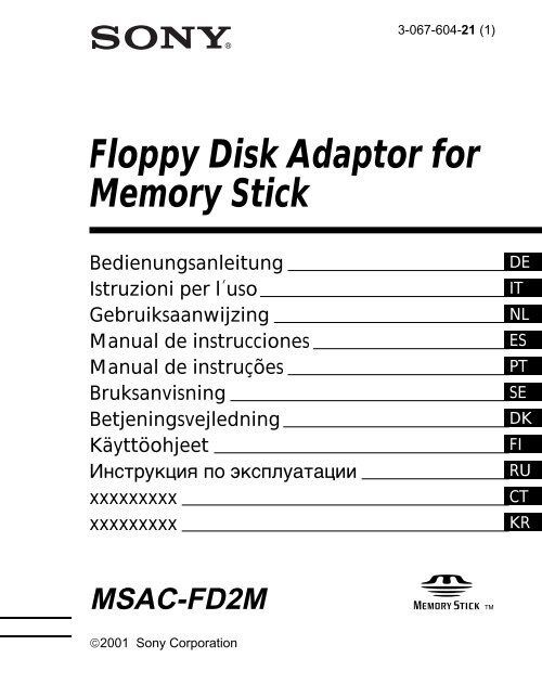 Sony MSAC-FD2M - MSAC-FD2M Istruzioni per l'uso Portoghese